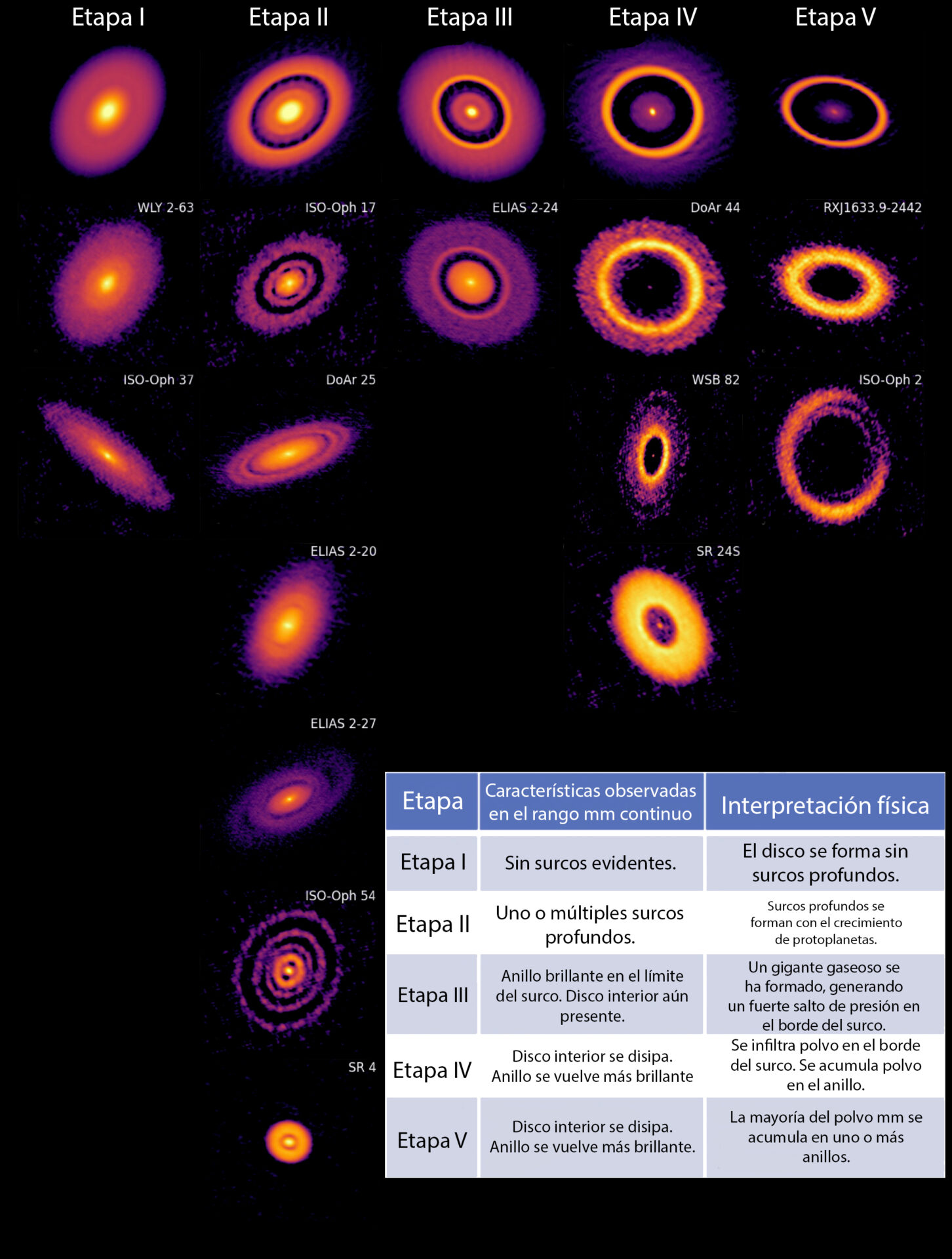 Secuencia evolutiva de cinco etapas propuesta por ODISEA