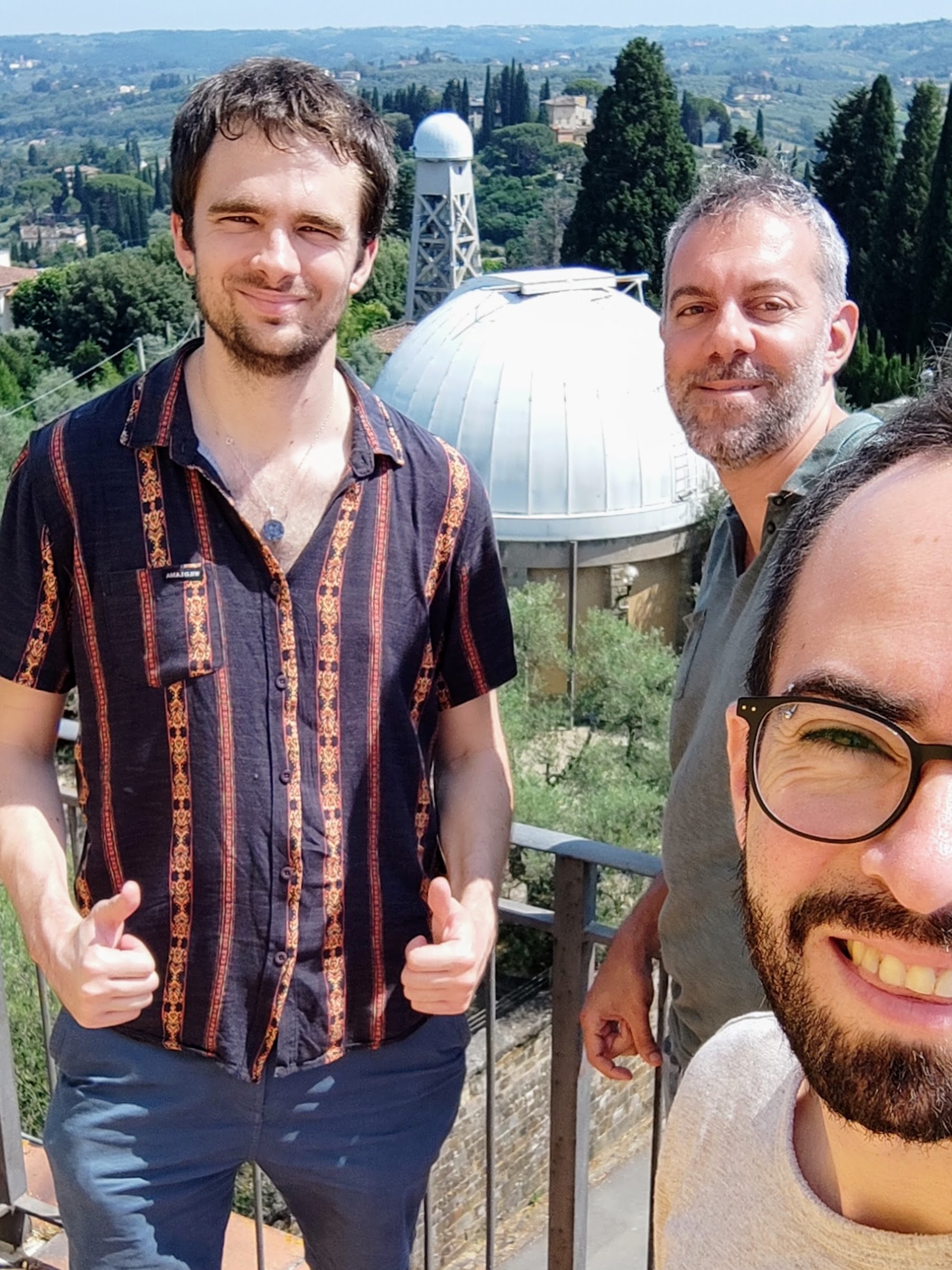 Investigadores Miguel Vioque, Antonio Garufi y Sebastián Pérez reunidos en Florencia.